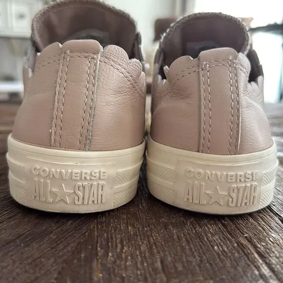 Converse Chuck Taylor All Star Low Top Scalloped Frilly Thrills Blush Sneakers - Picture 4 of 9